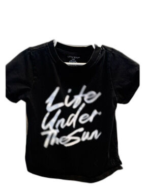 Little Bipsy Black Tee with White 'Life Under The Sun' Graphic 4-5T